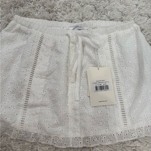 Peppermayo White Eyelet Mini Skirt